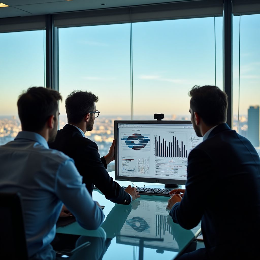 Fundadores de PetroInvest en oficina principal