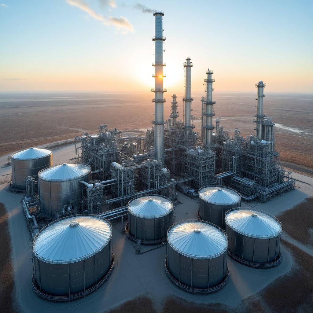 Refinería de petróleo YPF en La Plata