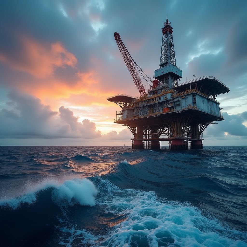 Plataforma offshore en el Mar Argentino
